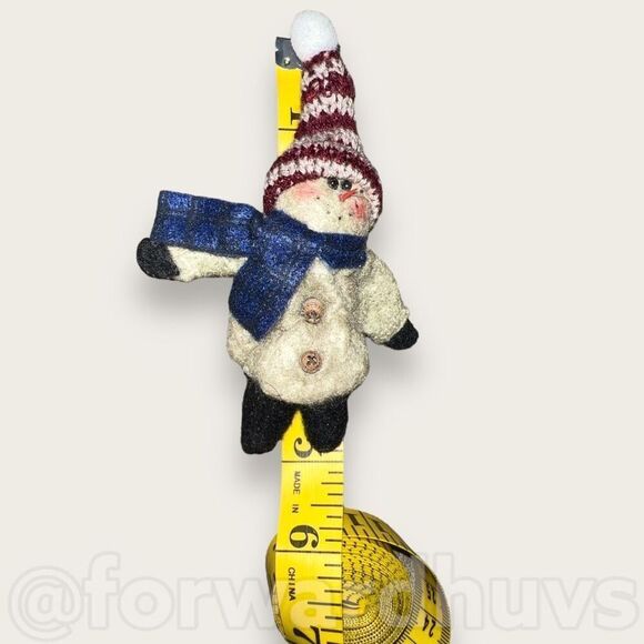 Bundle Sale 3 for $15 | Hand Crafted Cloth Snowman Brooch - Picture 5 of 8